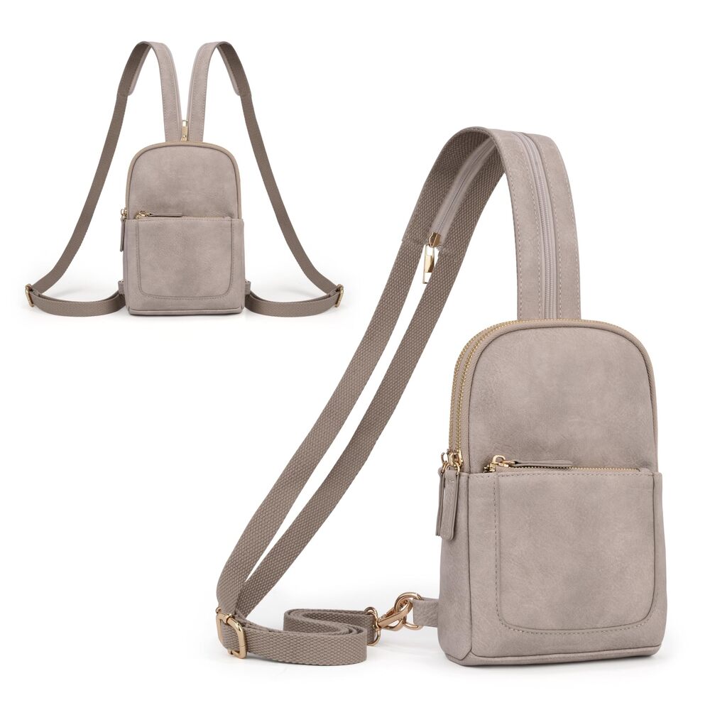 1360 Large Sling Bag Crossbody Trendy Chest Belt Bag Convertible Backpack